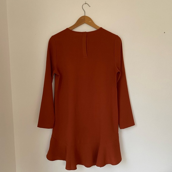Burnt Orange Mudpie Peplum Dress - Picture 2 of 5